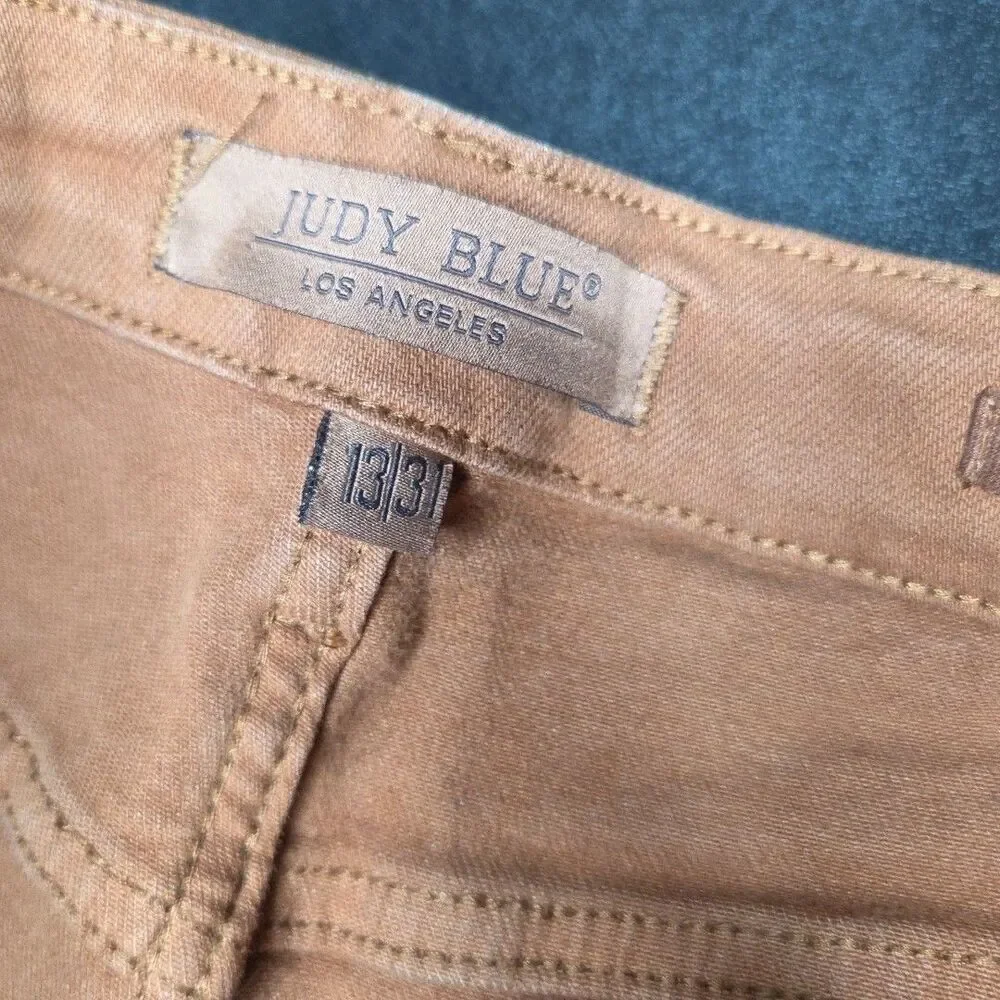 Judy Blue JB88805  Wide Leg  Jeans Women's 13/31 Brown Garment Dyed Cropped